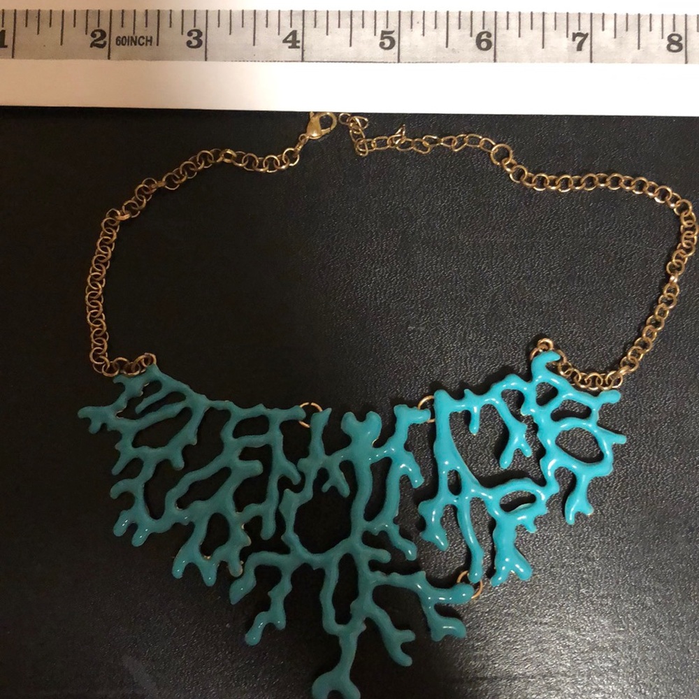 Stunning Aqua Blue Coral Necklace